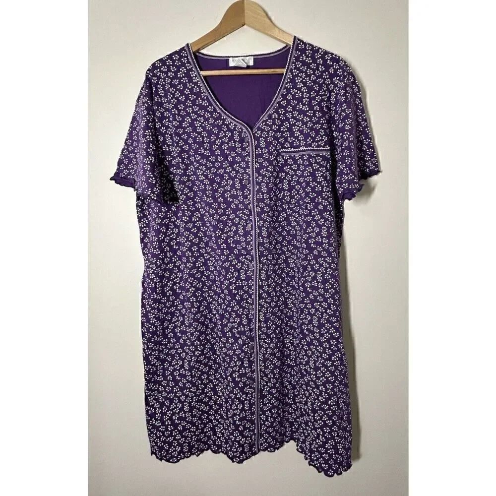B.G. Street 100% Cotton Short Sleeve Floral Nightgown Womens M/L NWT 5081